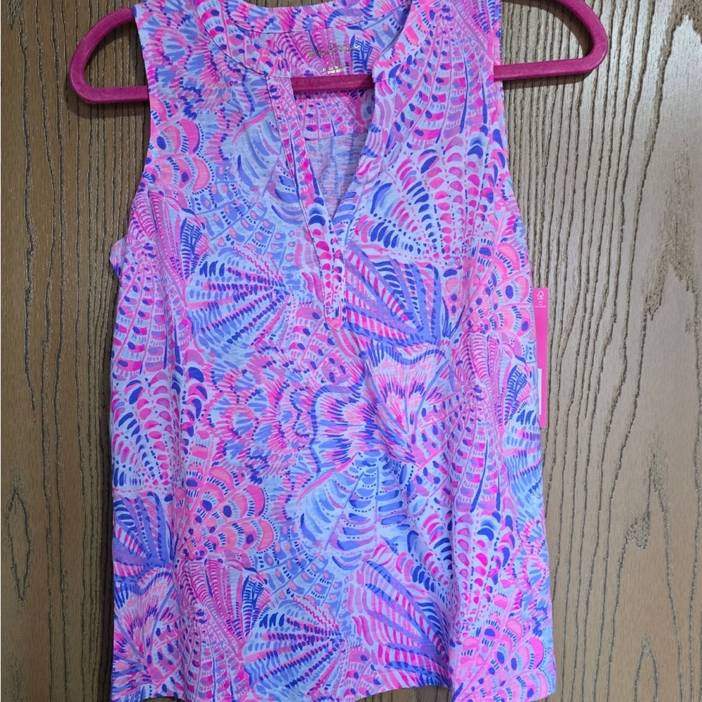 Lilly Pulitzer Pink & Blue Printed Sleeveless Tank